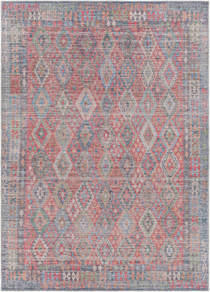 Livabliss Farrell Flatweave Runner Rug Chenille Jute Blend Traditional Hallway Entryway Accent Blue, Red 6'7" x 9' FRL2303-679