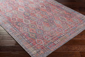 Livabliss Farrell Flatweave Runner Rug Chenille Jute Blend Traditional Hallway Entryway Accent Blue, Red 2'7" x 10' FRL2303-2710
