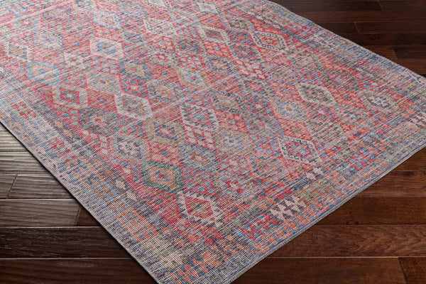 Livabliss Farrell Flatweave Runner Rug Chenille Jute Blend Traditional Hallway Entryway Accent Blue, Red 2'7" x 10' FRL2303-2710
