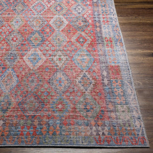 Livabliss Farrell Flatweave Runner Rug Chenille Jute Blend Traditional Hallway Entryway Accent Blue, Red 2'7" x 10' FRL2303-2710