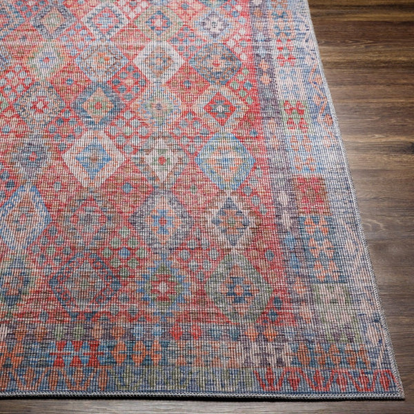 Livabliss Farrell Flatweave Runner Rug Chenille Jute Blend Traditional Hallway Entryway Accent Blue, Red 2'7" x 10' FRL2303-2710