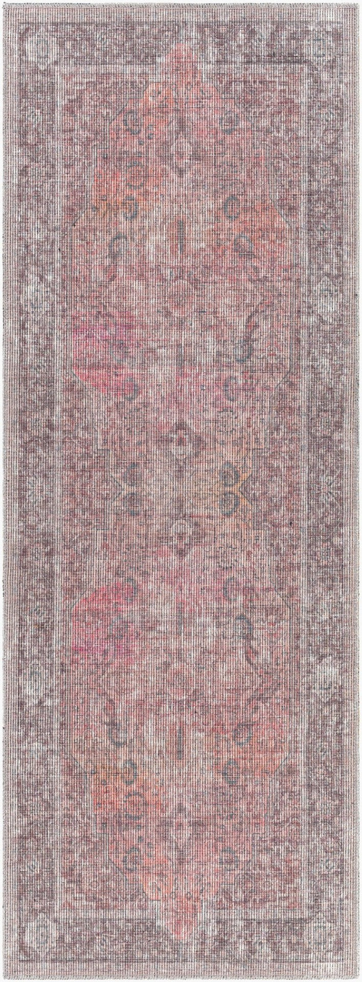 Livabliss Farrell Chenille Jute Flatweave Runner Rug Turkish Woven Hallway Entryway Accent Red, Light Brow 2'7" x 7'3" FRL2305-2773
