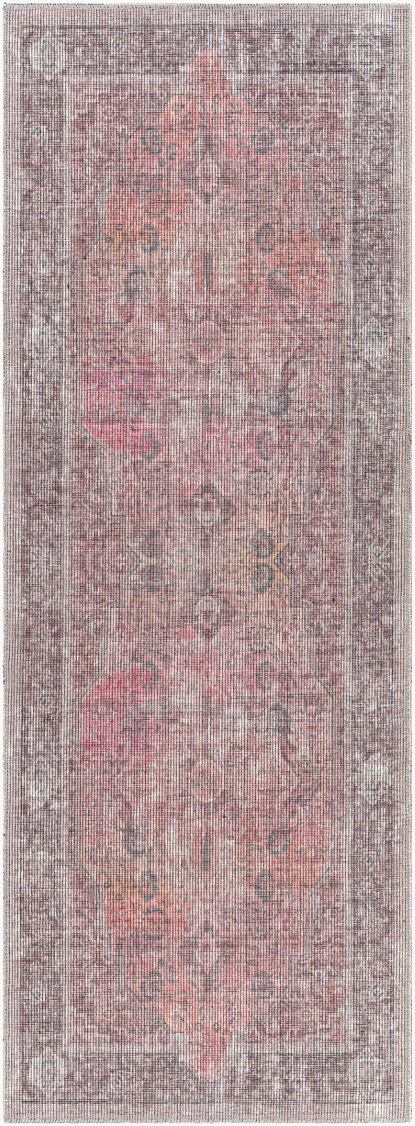 Livabliss Farrell Chenille Jute Flatweave Runner Rug Turkish Woven Hallway Entryway Accent Red, Light Brow 2'7" x 7'3" FRL2305-2773