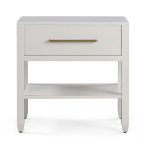 Kirby Nightstand, White Salt Flat - Kirby Nightstand White SFKIRBNST00WH Malouf