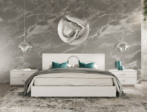 Vig Furniture A&X Ovidius & Victoria - Chic White Crocodile Lacquer Bedroom Set For Modern Luxury Living White  Vgun-ovidvict-set-wht