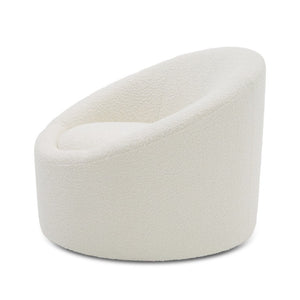 VIG Furniture Frontier Sculpted Swivel Lounge Chair With Luxe Textured Upholstery, Modern Glam Silhouette, Durable Frame White Accent Chair VGOD-ZW-993-WHT-CH