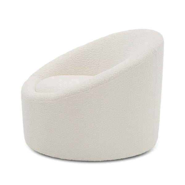 VIG Furniture Frontier Sculpted Swivel Lounge Chair With Luxe Textured Upholstery, Modern Glam Silhouette, Durable Frame White Accent Chair VGOD-ZW-993-WHT-CH