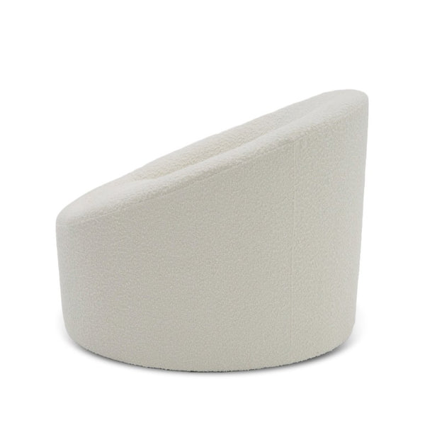 VIG Furniture Frontier Sculpted Swivel Lounge Chair With Luxe Textured Upholstery, Modern Glam Silhouette, Durable Frame White Accent Chair VGOD-ZW-993-WHT-CH