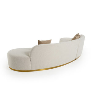VIG Furniture Frontier Curved Beige Modular Sectional Sofa With Chaise, Brushed Gold Base, Plush Pillows, Seats 6 VGOD-ZW-943-BGE2-SECT