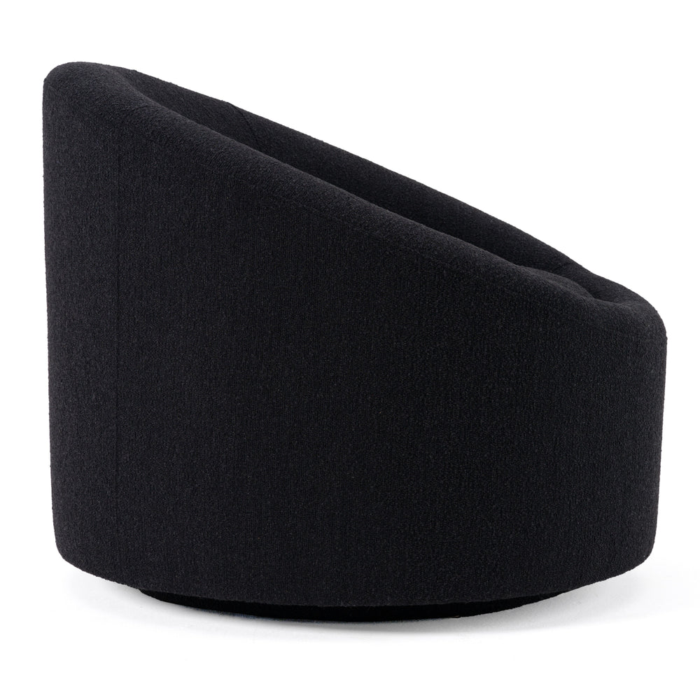 Vig Furniture Modrest Frontier Glam Black Fabric Accent Chair - Chic Modern Design For Luxurious Living Spaces Black  Vgod-zw-993-blk