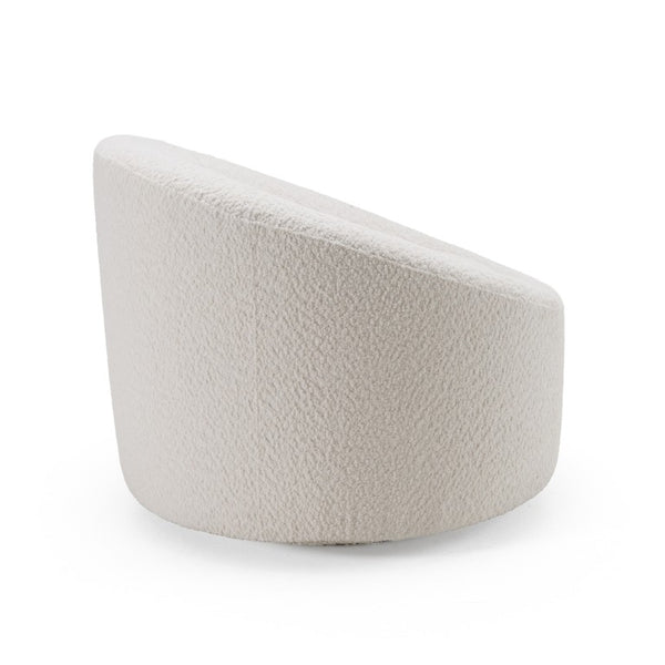 VIG Furniture Frontier Sculpted Swivel Lounge Chair With Luxe Textured Upholstery, Modern Glam Silhouette, Durable Frame Off-White Accent Chair VGOD-ZW-993-G468-1A