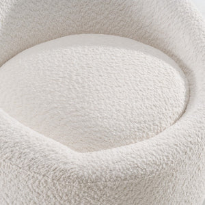 VIG Furniture Frontier Sculpted Swivel Lounge Chair With Luxe Textured Upholstery, Modern Glam Silhouette, Durable Frame Off-White Accent Chair VGOD-ZW-993-G468-1A