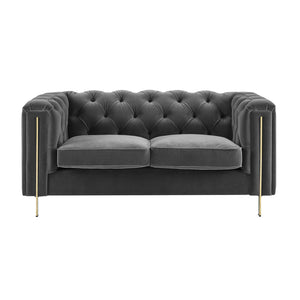 English Elm Steve Silver - Charlene - Velvet Loveseat - Gray