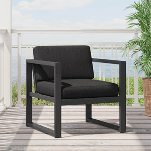 English Elm Christopher Knight Home® - NAVAN Dark Gray Club Chair with Aluminum Frame, Water-Resistant Cushions, Modern Outdoor Comfort 57716.00NS