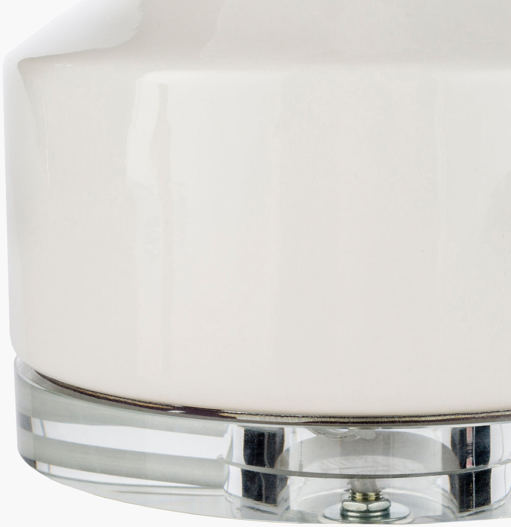 Surya Farris Modern Ceramic Accent Table Lamp – 24" Tall, Sleek Design, Perfect For Any Room Decor! White Ceramic,Crystal,Cotton Frr356-tbl