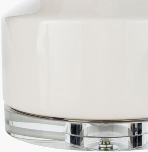 Surya Farris Modern Ceramic Accent Table Lamp – 24" Tall, Sleek Design, Perfect For Any Room Decor! White Ceramic,Crystal,Cotton Frr356-tbl