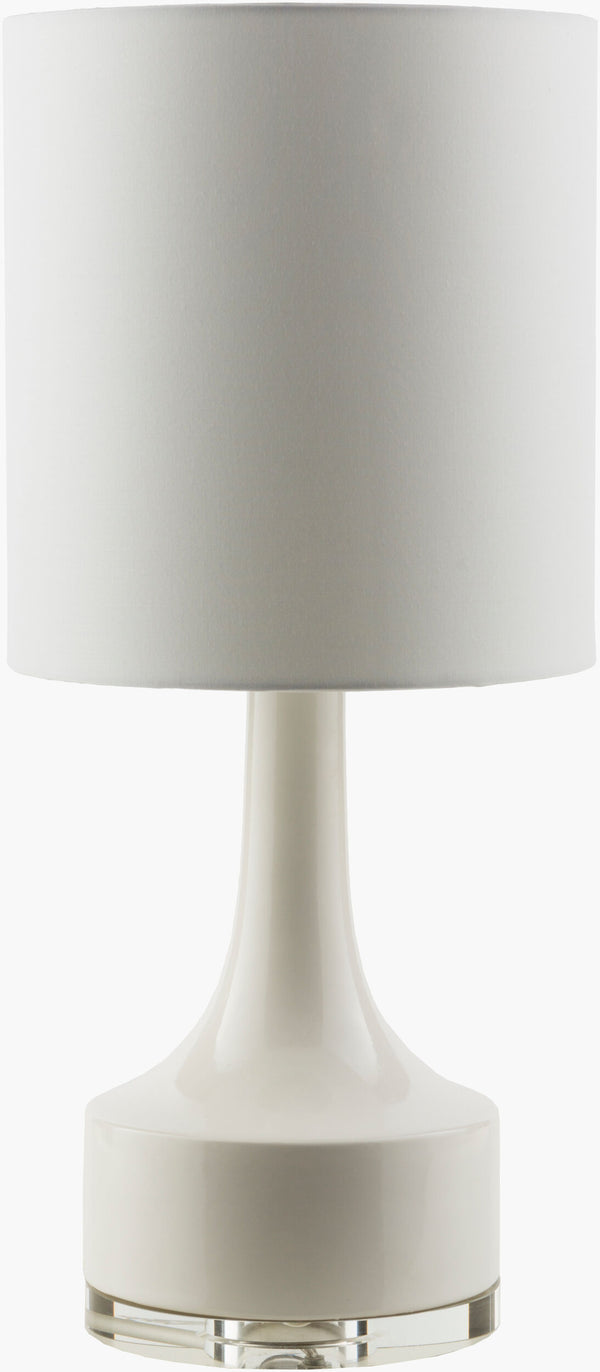 Surya Farris Modern Ceramic Accent Table Lamp – 24" Tall, Sleek Design, Perfect For Any Room Decor! White Ceramic,Crystal,Cotton Frr356-tbl