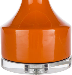 Surya Farris Modern Ceramic Accent Table Lamp – 24" Tall, Sleek Design, Perfect For Any Room Decor! Orange Ceramic,Crystal,Cotton Frr357-tbl