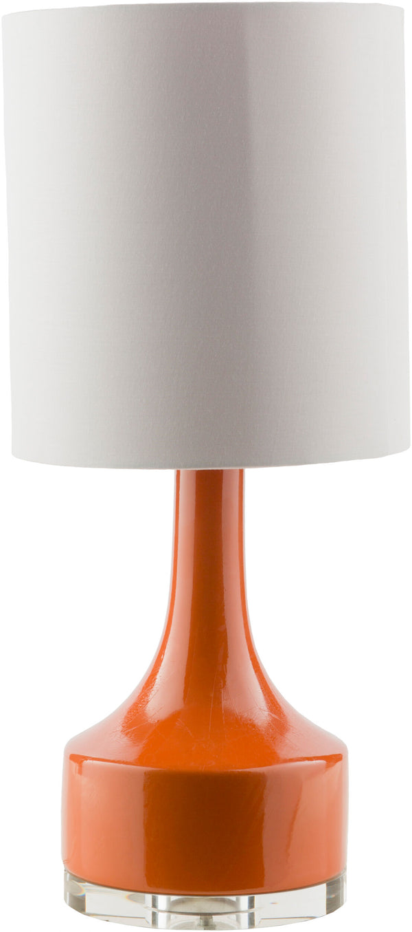 Surya Farris Modern Ceramic Accent Table Lamp – 24" Tall, Sleek Design, Perfect For Any Room Decor! Orange Ceramic,Crystal,Cotton Frr357-tbl