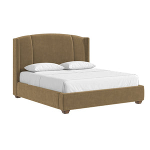 A.R.T. Furniture Harbor Upholstered Panel Bed - Cozy Camel Design with Arched Headboard for Timeless Elegance 338125-2731