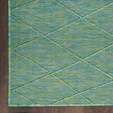 Nourison Practical Solutions PSL01 Machine Made Power-loomed Borderless Design Indoor/Outdoor Modern Outdoor Rug Blue Green, Blue Green 100% Polypropylene 99446939555