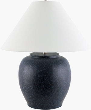 Livabliss Forest Artisan Cement Base Table Lamp with Linen Shade for Bohemian Eclectic Decor FRT-004