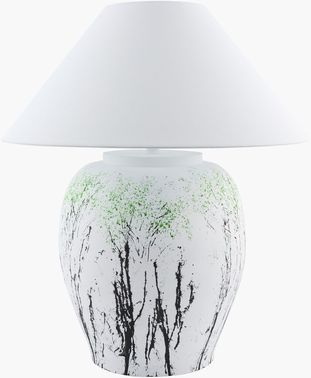 Livabliss Forest Collection Hand-painted Artisan Table Lamp with Linen Shade for Classic Interiors FRT-022