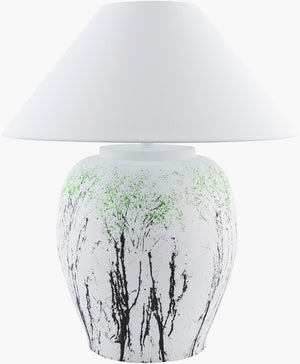 Livabliss Forest Collection Hand-painted Artisan Table Lamp with Linen Shade for Classic Interiors FRT-022