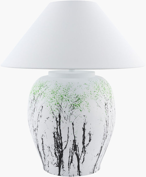 Livabliss Forest Collection Hand-painted Artisan Table Lamp with Linen Shade for Classic Interiors FRT-022