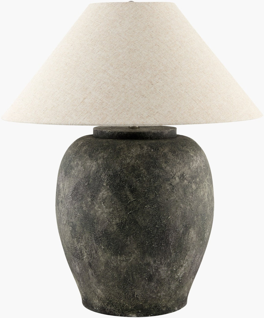 Livabliss Forest Artisan Table Lamp Hand-painted Felt Linen Metal Base for Living Room FRT-023