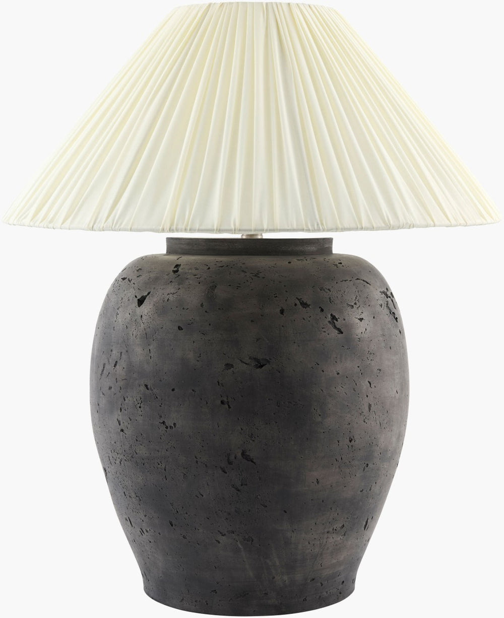 Livabliss Forest Artisan Accent Table Lamp with Linen Shade Hand-painted Felt and Metal Base FRT-028