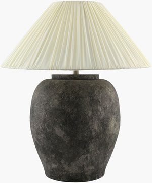 Livabliss Forest Artisan Table Lamp with Hand-painted Base Linen Shade and Mixed Material Build FRT-030