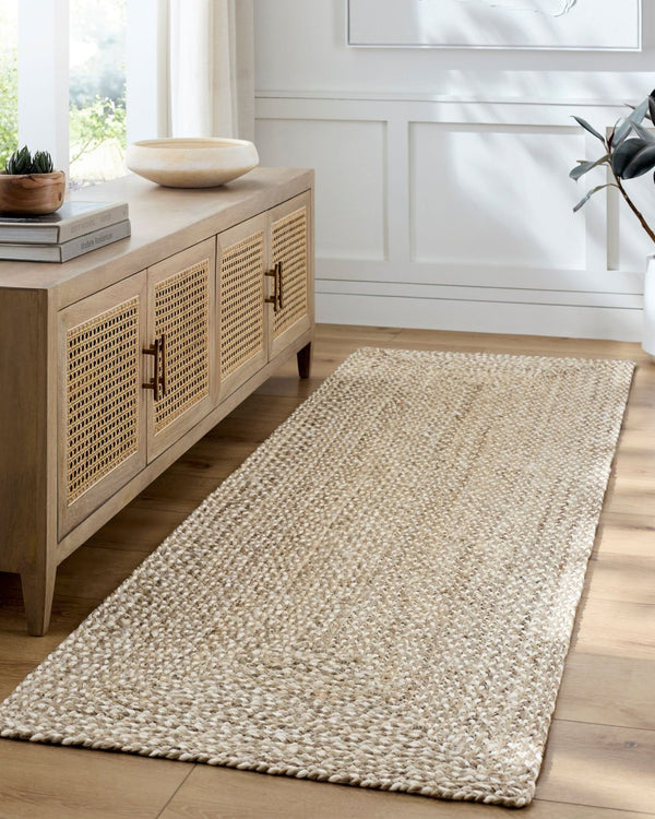 Livabliss Firat Hand-loomed Jute Runner Rug Artisan Natural Texture for Hallways and Entryways Light Brown, Iv 27" x 45" FRT2302-2745