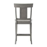 Homelegance By Top-Line Juliette Panel Back Wood Counter Height Chairs (Set of 2) Grey Rubberwood