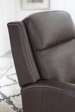 Parker House Vermont - Slate Noire Manual Pushback Recliner Gray Top Grain Leather With Match (X) Mvmt#812-slno