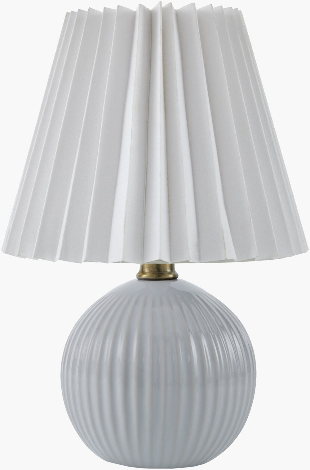 Livabliss Ferez Ceramic Base Accent Lamp with Dual Linen Shade for Bedroom or Living Room FRZ-003
