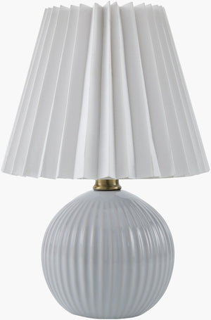 Livabliss Ferez Ceramic Base Accent Lamp with Dual Linen Shade for Bedroom or Living Room FRZ-003
