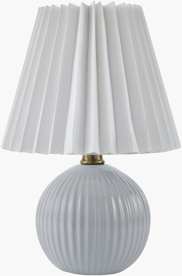 Livabliss Ferez Ceramic Base Accent Lamp with Dual Linen Shade for Bedroom or Living Room FRZ-003