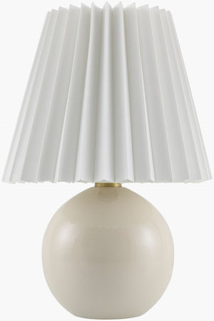 Livabliss Ferez Ceramic Base Accent Lamp with Dual Linen Shade for Bedside or Desk Use FRZ-014
