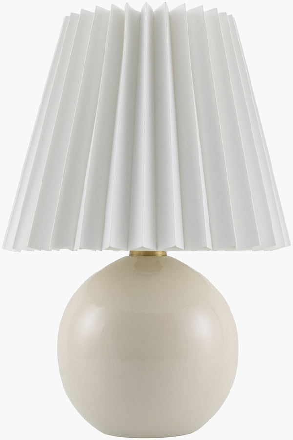 Livabliss Ferez Ceramic Base Accent Lamp with Dual Linen Shade for Bedside or Desk Use FRZ-014