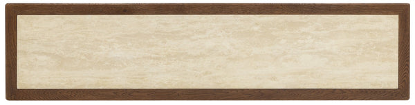 Hooker Furniture Driftwood Buffet With Inset Natural Stone Top, Rustic Buckboard Finish, Soft-Close Drawers & Doors Medium Wood 6820-75901-85