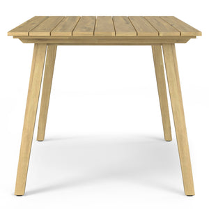 English Elm Kona Handcrafted Outdoor Dining Table in Light Teak - Solid Acacia, Seats 6, 65" x 35", Durable Finish B136P159387