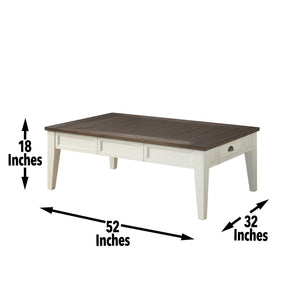 English Elm Steve Silver - Cayla 3-Piece White Wood Table Set with Antiqued Two-Tone Finish, Drawers & Tapered Legs - Classic Vintage Chic B081S00451