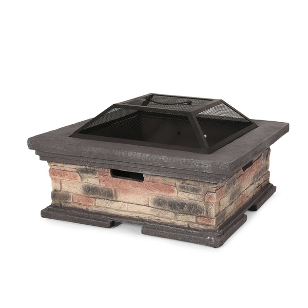 English Elm Mgo Square Wood Burning Fire Pit for Patio Backyard Gatherings Weatherproof Outdoor 72475.00
