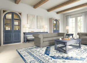 A.R.T. Furniture Alcove Rectangular Cocktail Table In Slate Finish With Hidden Drawers And Classic Traditional Style Blue Acacia Solids,Maple Veneers 321300-2821