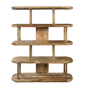 4-Shelf Open Display Bookcase Natural with Medium Wood Finish P301672 Pulaski Furniture