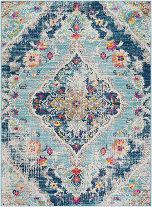 Livabliss Floransa Traditional Turkish Polypropylene Area Rug for Large Living and Dining Rooms Light Blue, Nav 8'11" x 12'4" FSA2300-9123