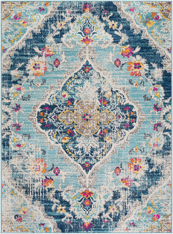 Livabliss Floransa Traditional Turkish Polypropylene Area Rug for Large Living and Dining Rooms Light Blue, Nav 8'11" x 12'4" FSA2300-9123