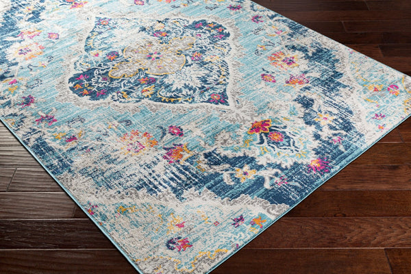 Livabliss Floransa Traditional Turkish Polypropylene Area Rug for Large Living and Dining Rooms Light Blue, Nav 8'11" x 12'4" FSA2300-9123