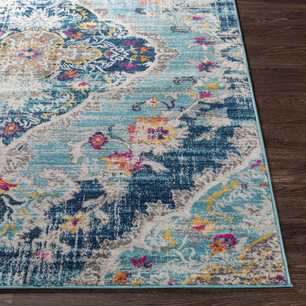 Livabliss Floransa Traditional Turkish Polypropylene Area Rug for Large Living and Dining Rooms Light Blue, Nav 2'7" x 18' FSA2300-2718